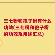 三七粉和孢子粉有什么功效(三七粉和孢子粉的功效及用途汇总)
