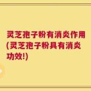灵芝孢子粉有消炎作用(灵芝孢子粉具有消炎功效!)
