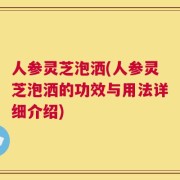 人参灵芝泡洒(人参灵芝泡洒的功效与用法详细介绍)