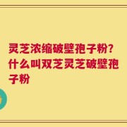 灵芝浓缩破壁孢子粉？什么叫双芝灵芝破壁孢子粉