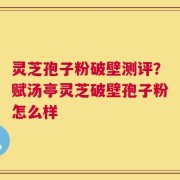 灵芝孢子粉破壁测评？赋汤亭灵芝破壁孢子粉怎么样