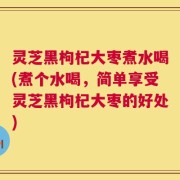 灵芝黑枸杞大枣煮水喝(煮个水喝，简单享受灵芝黑枸杞大枣的好处)
