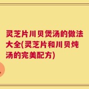 灵芝片川贝煲汤的做法大全(灵芝片和川贝炖汤的完美配方)