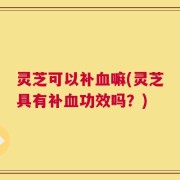 灵芝可以补血嘛(灵芝具有补血功效吗？)