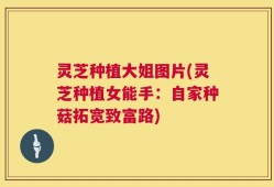 灵芝种植大姐图片(灵芝种植女能手：自家种菇拓宽致富路)