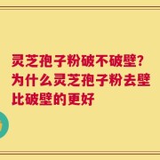 灵芝孢子粉破不破壁？为什么灵芝孢子粉去壁比破壁的更好