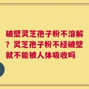 破壁灵芝孢子粉不溶解？灵芝孢子粉不经破壁就不能被人体吸收吗