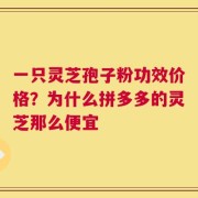 一只灵芝孢子粉功效价格？为什么拼多多的灵芝那么便宜