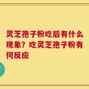 灵芝孢子粉吃后有什么现象？吃灵芝孢子粉有何反应