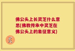 佛公头上长灵芝什么意思(佛教传承中灵芝在佛公头上的象征意义)