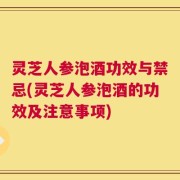 灵芝人参泡酒功效与禁忌(灵芝人参泡酒的功效及注意事项)