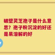 破壁灵芝孢子是什么意思？孢子粉沉淀的好还是易溶解的好