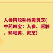 人参阿胶熟地黄灵芝(中药四宝：人参、阿胶、熟地黄、灵芝)