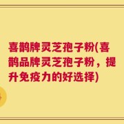 喜鹊牌灵芝孢子粉(喜鹊品牌灵芝孢子粉，提升免疫力的好选择)