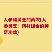 人参和灵芝的药效(人参灵芝：药材组合的神奇功效)