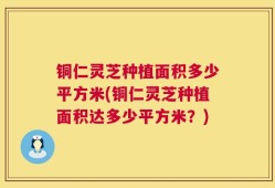 铜仁灵芝种植面积多少平方米(铜仁灵芝种植面积达多少平方米？)