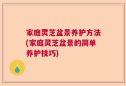 家庭灵芝盆景养护方法(家庭灵芝盆景的简单养护技巧)