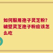 如何服用孢子灵芝粉？破壁灵芝孢子粉应该怎么吃