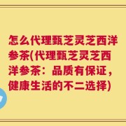 怎么代理甄芝灵芝西洋参茶(代理甄芝灵芝西洋参茶：品质有保证，健康生活的不二选择)