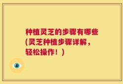 种植灵芝的步骤有哪些(灵芝种植步骤详解，轻松操作！)