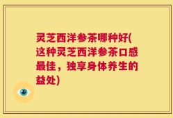 灵芝西洋参茶哪种好(这种灵芝西洋参茶口感最佳，独享身体养生的益处)
