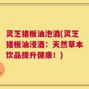 灵芝猪板油泡酒(灵芝猪板油浸酒：天然草本饮品提升健康！)