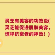 灵芝有美容的功效没(灵芝能促进肌肤美容，惊呼抗衰老的神效！)