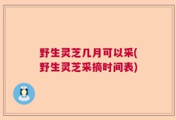 野生灵芝几月可以采(野生灵芝采摘时间表)