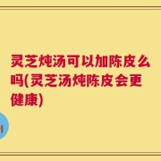 灵芝炖汤可以加陈皮么吗(灵芝汤炖陈皮会更健康)