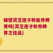 破壁灵芝孢子粉能养脾胃吗(灵芝孢子粉养脾胃之佳品)