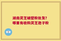湖南灵芝破壁粉批发？哪里有收购灵芝孢子粉