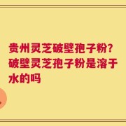 贵州灵芝破壁孢子粉？破壁灵芝孢子粉是溶于水的吗