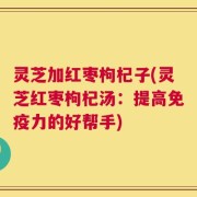 灵芝加红枣枸杞子(灵芝红枣枸杞汤：提高免疫力的好帮手)