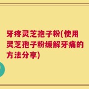 牙疼灵芝孢子粉(使用灵芝孢子粉缓解牙痛的方法分享)