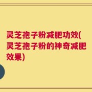 灵芝孢子粉减肥功效(灵芝孢子粉的神奇减肥效果)