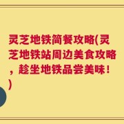 灵芝地铁简餐攻略(灵芝地铁站周边美食攻略，趁坐地铁品尝美味！)