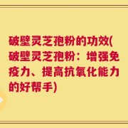 破壁灵芝孢粉的功效(破壁灵芝孢粉：增强免疫力、提高抗氧化能力的好帮手)