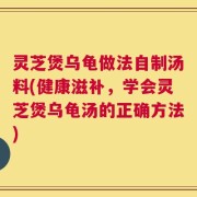 灵芝煲乌龟做法自制汤料(健康滋补，学会灵芝煲乌龟汤的正确方法)