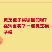 灵芝孢子买哪里的呀？在淘宝买了一瓶灵芝孢孑粉