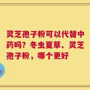 灵芝孢子粉可以代替中药吗？冬虫夏草、灵芝孢子粉，哪个更好
