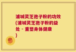 浦城灵芝孢子粉的功效(浦城灵芝孢子粉的益处 - 重塑身体健康)