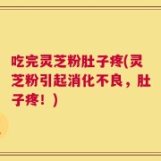 吃完灵芝粉肚子疼(灵芝粉引起消化不良，肚子疼！)