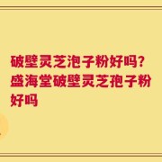 破壁灵芝泡子粉好吗？盛海堂破壁灵芝孢子粉好吗