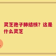 灵芝孢子肺结核？这是什么灵芝