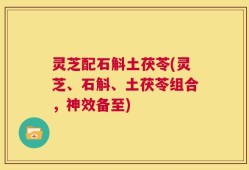 灵芝配石斛土茯苓(灵芝、石斛、土茯苓组合，神效备至)