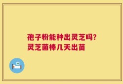 孢子粉能种出灵芝吗？灵芝菌棒几天出苗