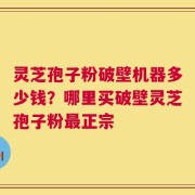 灵芝孢子粉破壁机器多少钱？哪里买破壁灵芝孢子粉最正宗