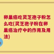 卵巢癌吃灵芝孢子粉怎么吃(灵芝孢子粉在卵巢癌治疗中的作用及用法)