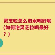 灵芝粒怎么泡水喝好呢(如何泡灵芝粒喝最好？)