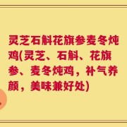 灵芝石斛花旗参麦冬炖鸡(灵芝、石斛、花旗参、麦冬炖鸡，补气养颜，美味兼好处)